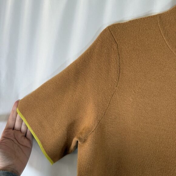 Maeve Sweater Dress Women's XL Mock Neck Brown Pockets Short Sleeve - Picture 5 of 12